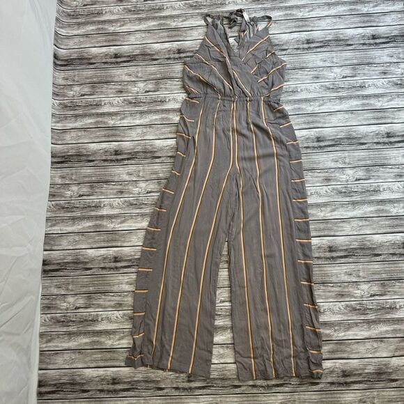 Xhilaration Women's Wide Leg Jumpsuit Romper M Med Medium Grey Gray Pink Orange - Picture 3 of 16